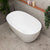 Byron Egg 47 inch Acrylic Freestanding Oval Bathtub, Gloss White