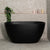 Byron Egg 47 inch Acrylic Freestanding Oval Bathtub, Matte Black