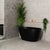 Byron Egg 47 inch Acrylic Freestanding Oval Bathtub, Matte Black