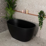 Byron Egg 47 inch Acrylic Freestanding Oval Bathtub, Matte Black