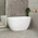 Byron Egg 47 inch Acrylic Freestanding Oval Bathtub, Matte White