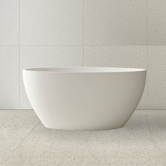 Byron Egg 1200mm Oval Freestanding Bath, Matte White