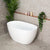 Byron Egg 47 inch Acrylic Freestanding Oval Bathtub, Matte White