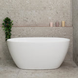 Byron Egg 51 inch Acrylic Freestanding Oval Bathtub, Gloss White
