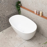 Byron Egg 51 inch Acrylic Freestanding Oval Bathtub, Gloss White