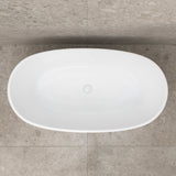 Byron Egg 51 inch Acrylic Freestanding Oval Bathtub, Gloss White