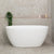 Byron Egg 51 inch Acrylic Freestanding Oval Bathtub, Matte White