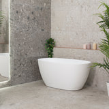 Byron Egg 51 inch Acrylic Freestanding Oval Bathtub, Matte White