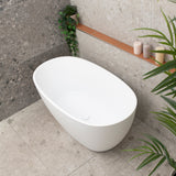 Byron Egg 51 inch Acrylic Freestanding Oval Bathtub, Matte White