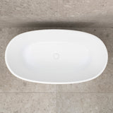 Byron Egg 51 inch Acrylic Freestanding Oval Bathtub, Matte White