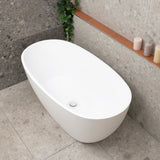 Byron Egg 55 inch Acrylic Freestanding Oval Bathtub, Gloss White