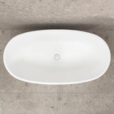 Byron Egg 55 inch Acrylic Freestanding Oval Bathtub, Gloss White
