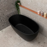 Byron Egg 55 inch Acrylic Freestanding Oval Bathtub, Matte Black
