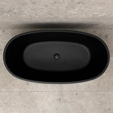 Byron Egg 55 inch Acrylic Freestanding Oval Bathtub, Matte Black