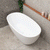 Byron Egg 55 inch Acrylic Freestanding Oval Bathtub, Matte White