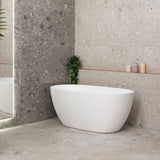 Byron Egg 55 inch Acrylic Freestanding Oval Bathtub, Matte White