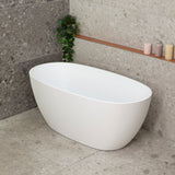 Byron Egg 55 inch Acrylic Freestanding Oval Bathtub, Matte White
