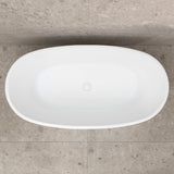 Byron Egg 55 inch Acrylic Freestanding Oval Bathtub, Matte White