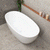 Byron Egg 59 inch Acrylic Freestanding Oval Bathtub, Gloss White