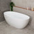 Byron Egg 59 inch Acrylic Freestanding Oval Bathtub, Gloss White