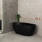 Byron Egg 59 inch Acrylic Freestanding Oval Bathtub with Overflow, Matte Black