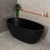 Byron Egg 59 inch Acrylic Freestanding Oval Bathtub with Overflow, Matte Black