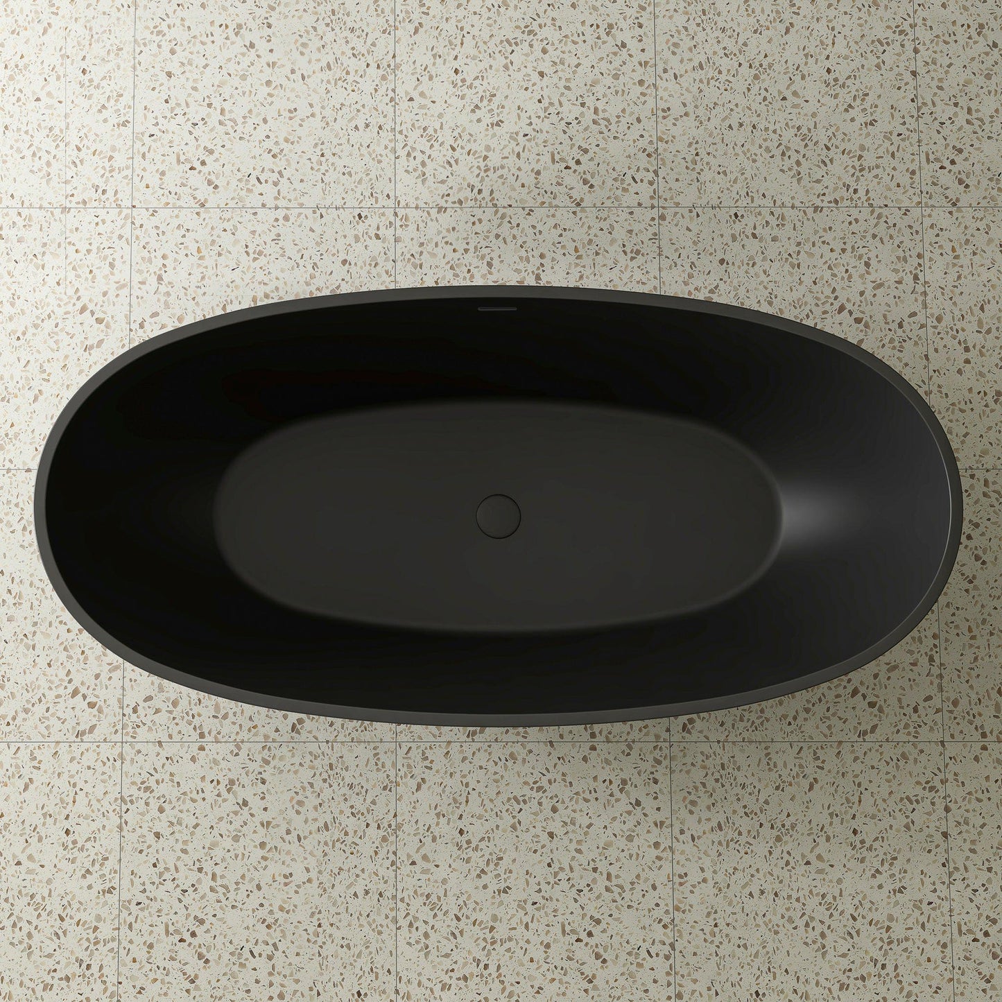 Byron Egg 1500mm Oval Freestanding Bath with Overflow, Matte Black