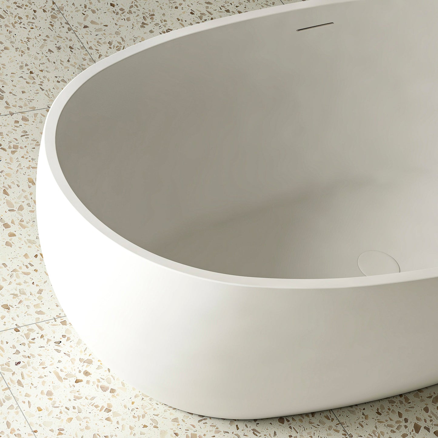 Byron Egg 1500mm Oval Freestanding Bath with Overflow, Matte White