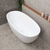 Byron Egg 59 inch Acrylic Freestanding Oval Bathtub, Matte White
