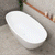 Byron Egg 63 inch Acrylic Freestanding Oval Bathtub, Gloss White