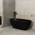 Byron Egg 63 inch Acrylic Freestanding Oval Bathtub, Matte Black