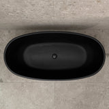 Byron Egg 63 inch Acrylic Freestanding Oval Bathtub, Matte Black