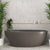 Byron Egg 63 inch Acrylic Freestanding Oval Bathtub, Matte Charcoal Grey
