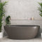 Byron Egg 63 inch Acrylic Freestanding Oval Bathtub, Matte Charcoal Grey