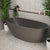 Byron Egg 63 inch Acrylic Freestanding Oval Bathtub, Matte Charcoal Grey