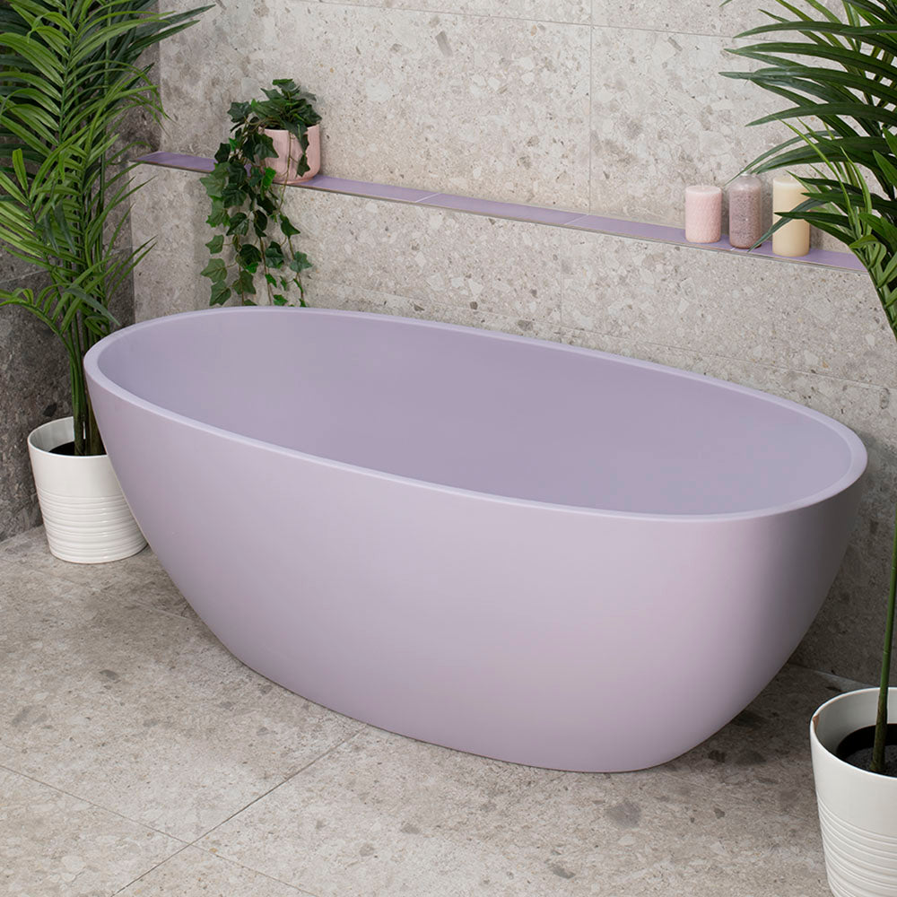 Byron Egg 63 inch Acrylic Freestanding Oval Bathtub, Matte Lilac - SPECIAL EDITION