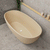 Byron Egg 63 inch Acrylic Freestanding Oval Bathtub, Matte Vanilla Beige - SPECIAL EDITION