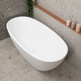 Byron Egg 63 inch Acrylic Freestanding Oval Bathtub, Matte White