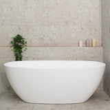 Byron Egg 63 inch Acrylic Freestanding Oval Bathtub, Matte White