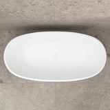 Byron Egg 63 inch Acrylic Freestanding Oval Bathtub, Matte White