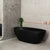 Byron Egg 67 inch Acrylic Freestanding Oval Bathtub, Matte Black