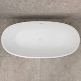 Byron Egg 67 inch Acrylic Freestanding Oval Bathtub with Overflow, Matte White