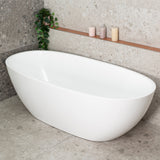 Byron Egg 71 inch Acrylic Freestanding Oval Bathtub, Gloss White