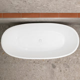 Byron Egg 71 inch Acrylic Freestanding Oval Bathtub, Gloss White