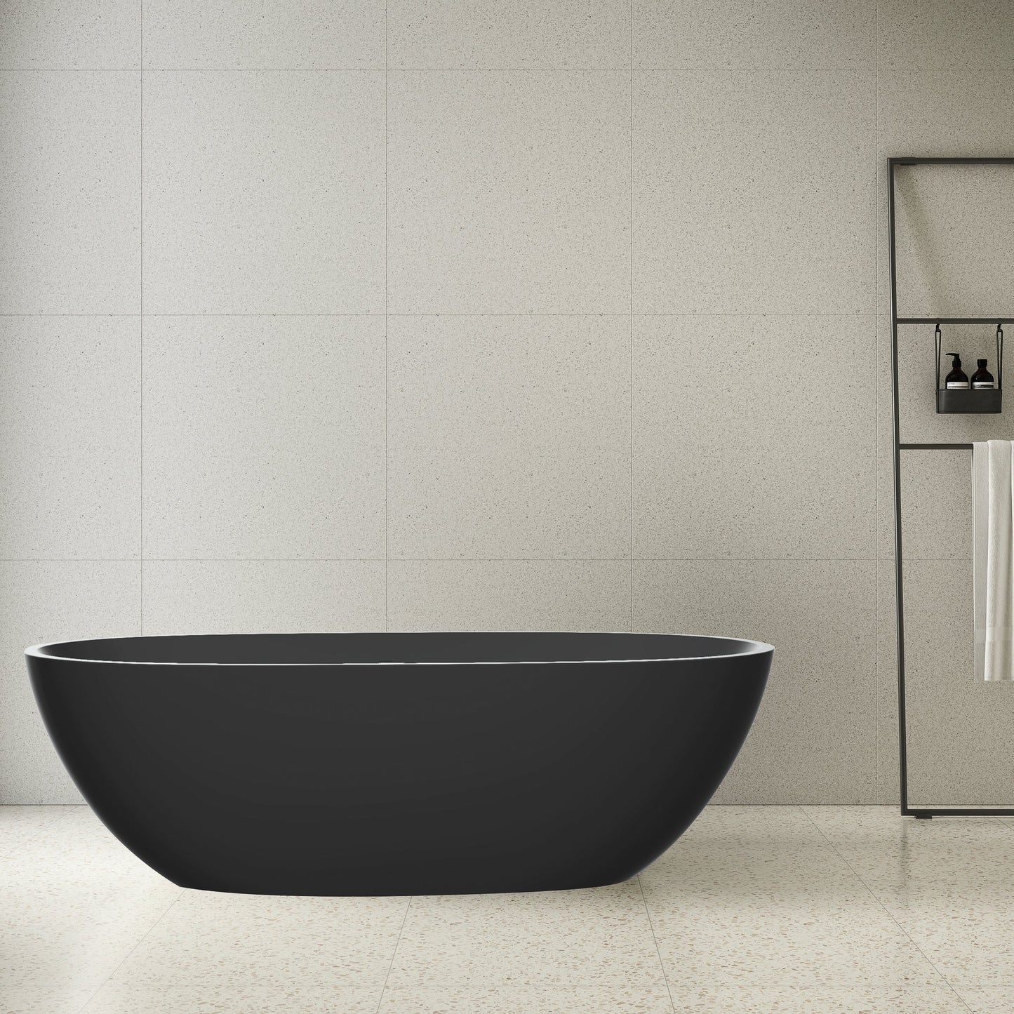 Byron Egg 1800mm Oval Freestanding Bath, Matte Black