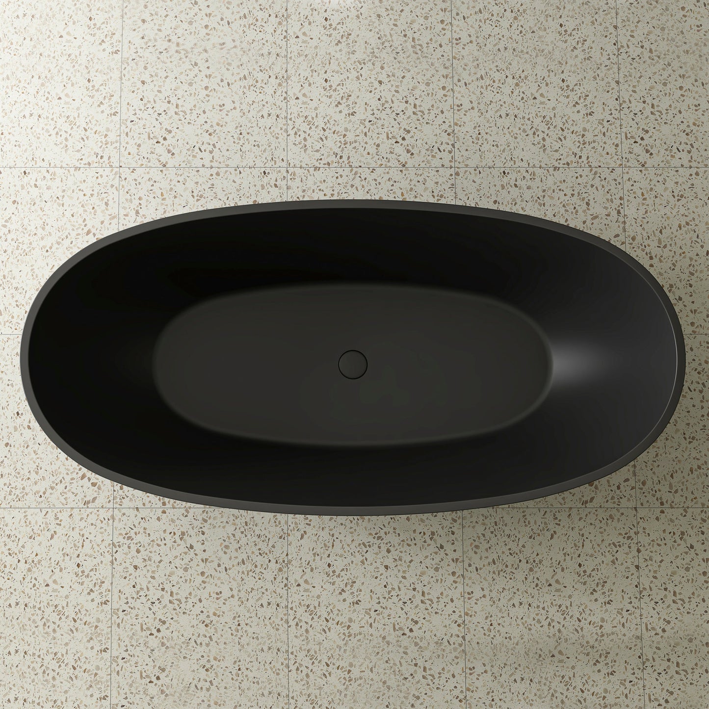 Byron Egg 1800mm Oval Freestanding Bath, Matte Black