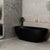 Byron Egg 71 inch Acrylic Freestanding Oval Bathtub, Matte Black