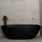 Byron Egg 71 inch Acrylic Freestanding Oval Bathtub, Matte Black