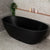 Byron Egg 71 inch Acrylic Freestanding Oval Bathtub, Matte Black