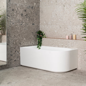 Arco 59 inch Acrylic Freestanding Left Corner Bathtub, Gloss White